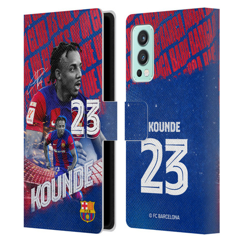 FC Barcelona 2023/24 First Team Jules Koundé Leather Book Wallet Case Cover For OnePlus Nord 2 5G