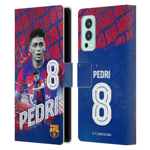 FC Barcelona 2023/24 First Team Pedri Leather Book Wallet Case Cover For OnePlus Nord 2 5G