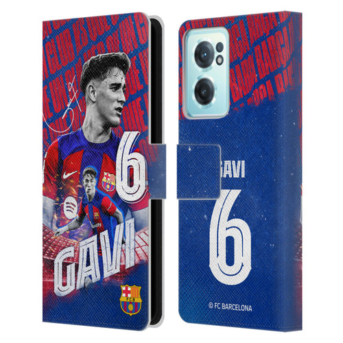 FC Barcelona 2023/24 First Team Gavi Leather Book Wallet Case Cover For OnePlus Nord CE 2 5G