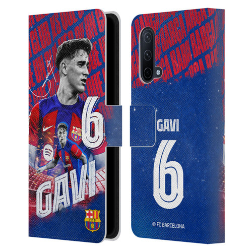 FC Barcelona 2023/24 First Team Gavi Leather Book Wallet Case Cover For OnePlus Nord CE 5G