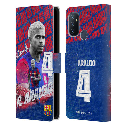 FC Barcelona 2023/24 First Team Ronald Araújo Leather Book Wallet Case Cover For OnePlus Nord N100