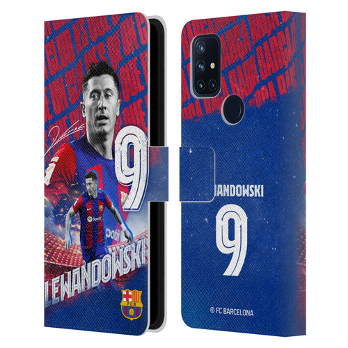 FC Barcelona 2023/24 First Team Robert Lewandowski Leather Book Wallet Case Cover For OnePlus Nord N10 5G