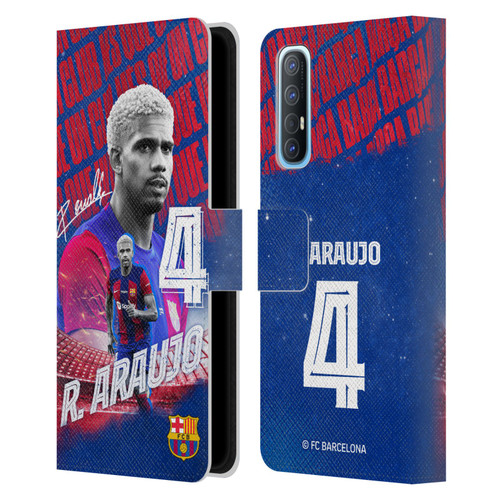 FC Barcelona 2023/24 First Team Ronald Araújo Leather Book Wallet Case Cover For OPPO Find X2 Neo 5G