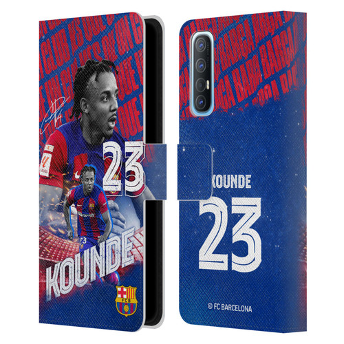 FC Barcelona 2023/24 First Team Jules Koundé Leather Book Wallet Case Cover For OPPO Find X2 Neo 5G