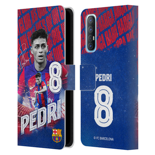 FC Barcelona 2023/24 First Team Pedri Leather Book Wallet Case Cover For OPPO Find X2 Neo 5G