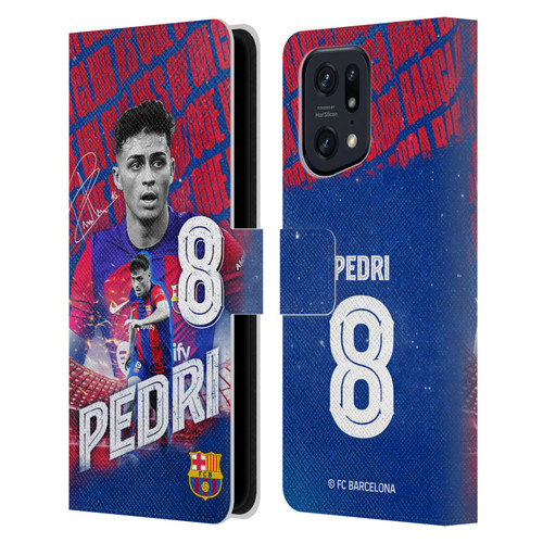 FC Barcelona 2023/24 First Team Pedri Leather Book Wallet Case Cover For OPPO Find X5 Pro