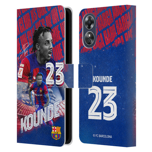 FC Barcelona 2023/24 First Team Jules Koundé Leather Book Wallet Case Cover For OPPO A17