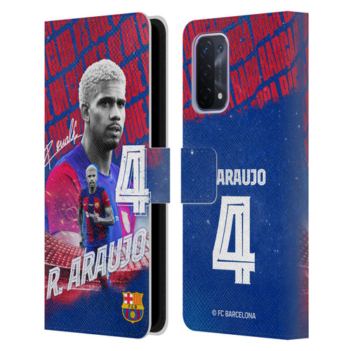 FC Barcelona 2023/24 First Team Ronald Araújo Leather Book Wallet Case Cover For OPPO A54 5G