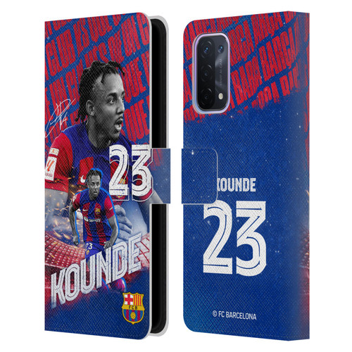 FC Barcelona 2023/24 First Team Jules Koundé Leather Book Wallet Case Cover For OPPO A54 5G