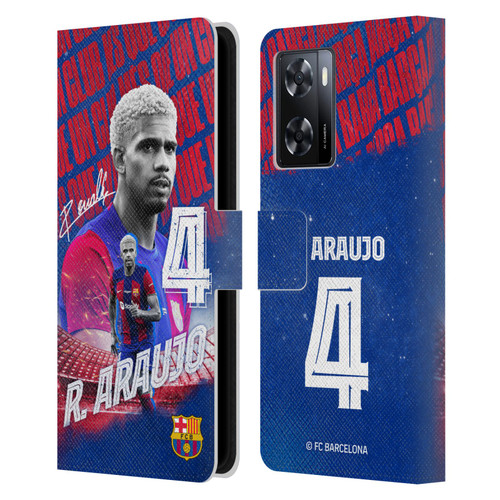 FC Barcelona 2023/24 First Team Ronald Araújo Leather Book Wallet Case Cover For OPPO A57s