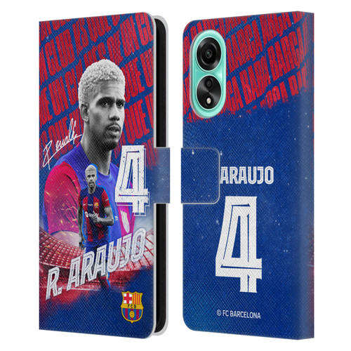 FC Barcelona 2023/24 First Team Ronald Araújo Leather Book Wallet Case Cover For OPPO A78 4G