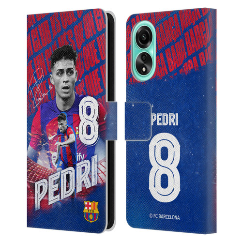 FC Barcelona 2023/24 First Team Pedri Leather Book Wallet Case Cover For OPPO A78 4G