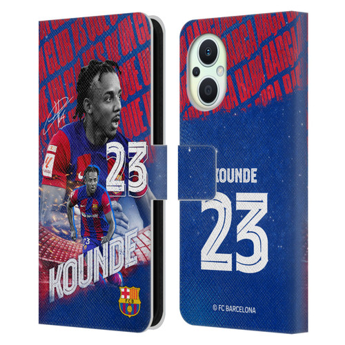 FC Barcelona 2023/24 First Team Jules Koundé Leather Book Wallet Case Cover For OPPO Reno8 Lite