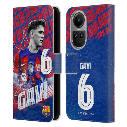 FC Barcelona 2023/24 First Team Gavi Leather Book Wallet Case Cover For OPPO Reno10 5G / Reno10 Pro 5G