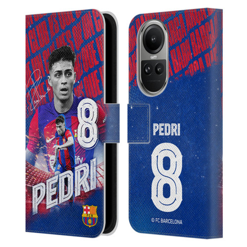 FC Barcelona 2023/24 First Team Pedri Leather Book Wallet Case Cover For OPPO Reno10 5G / Reno10 Pro 5G