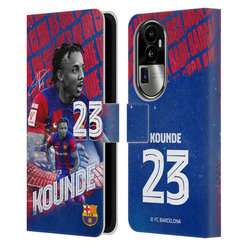 FC Barcelona 2023/24 First Team Jules Koundé Leather Book Wallet Case Cover For OPPO Reno10 Pro+