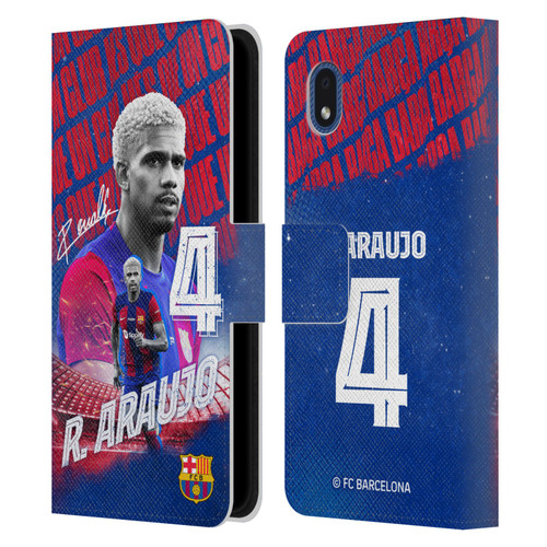 FC Barcelona 2023/24 First Team Ronald Araújo Leather Book Wallet Case Cover For Samsung Galaxy A01 Core (2020)