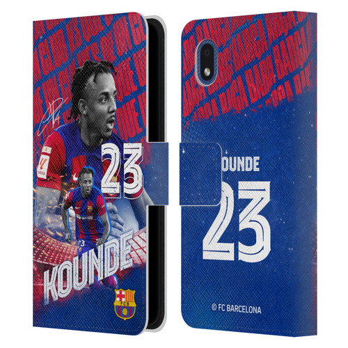 FC Barcelona 2023/24 First Team Jules Koundé Leather Book Wallet Case Cover For Samsung Galaxy A01 Core (2020)