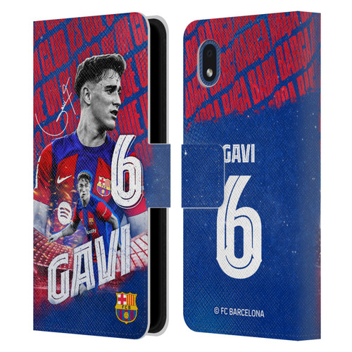 FC Barcelona 2023/24 First Team Gavi Leather Book Wallet Case Cover For Samsung Galaxy A01 Core (2020)