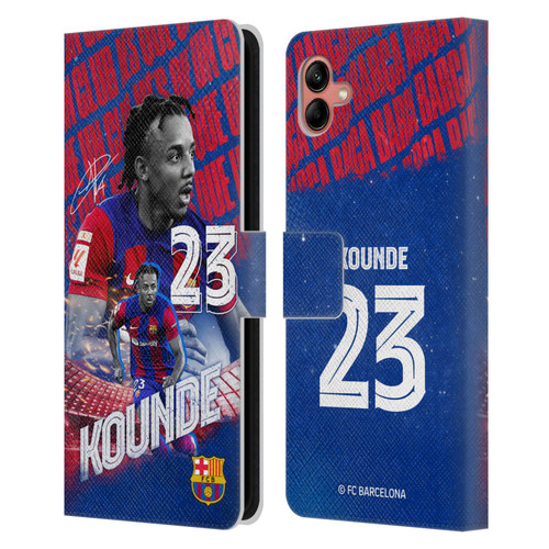 FC Barcelona 2023/24 First Team Jules Koundé Leather Book Wallet Case Cover For Samsung Galaxy A04 (2022)