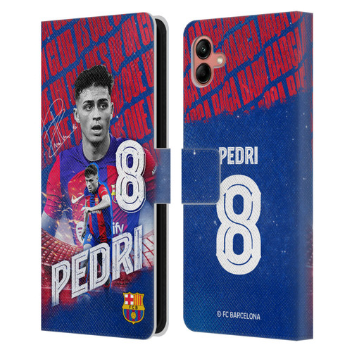 FC Barcelona 2023/24 First Team Pedri Leather Book Wallet Case Cover For Samsung Galaxy A04 (2022)