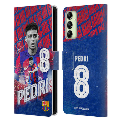 FC Barcelona 2023/24 First Team Pedri Leather Book Wallet Case Cover For Samsung Galaxy A14 5G