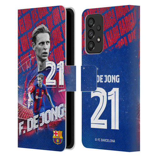 FC Barcelona 2023/24 First Team Frenkie de Jong Leather Book Wallet Case Cover For Samsung Galaxy A33 5G (2022)