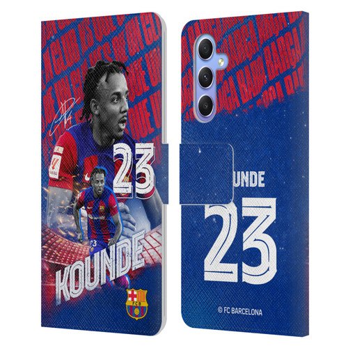 FC Barcelona 2023/24 First Team Jules Koundé Leather Book Wallet Case Cover For Samsung Galaxy A34 5G