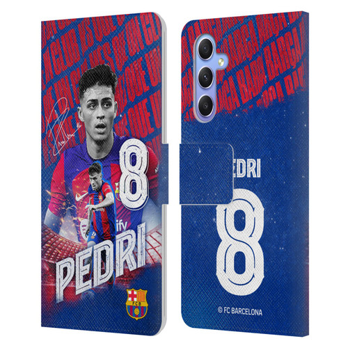 FC Barcelona 2023/24 First Team Pedri Leather Book Wallet Case Cover For Samsung Galaxy A34 5G