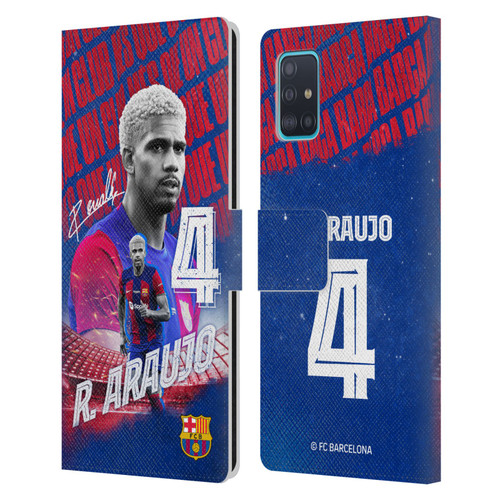 FC Barcelona 2023/24 First Team Ronald Araújo Leather Book Wallet Case Cover For Samsung Galaxy A51 (2019)