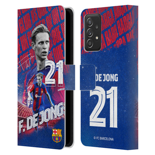 FC Barcelona 2023/24 First Team Frenkie de Jong Leather Book Wallet Case Cover For Samsung Galaxy A53 5G (2022)