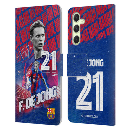 FC Barcelona 2023/24 First Team Frenkie de Jong Leather Book Wallet Case Cover For Samsung Galaxy A54 5G