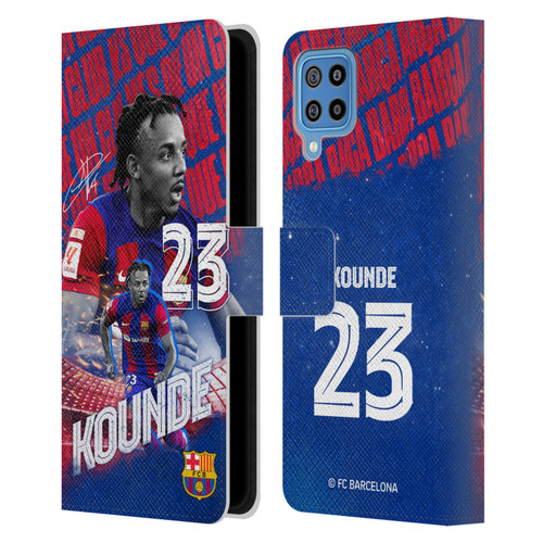 FC Barcelona 2023/24 First Team Jules Koundé Leather Book Wallet Case Cover For Samsung Galaxy F22 (2021)