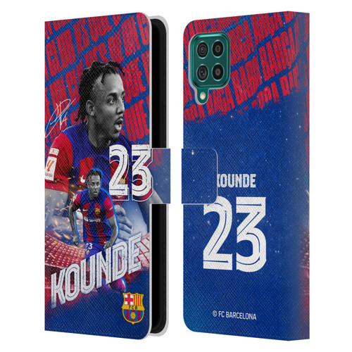 FC Barcelona 2023/24 First Team Jules Koundé Leather Book Wallet Case Cover For Samsung Galaxy F62 (2021)