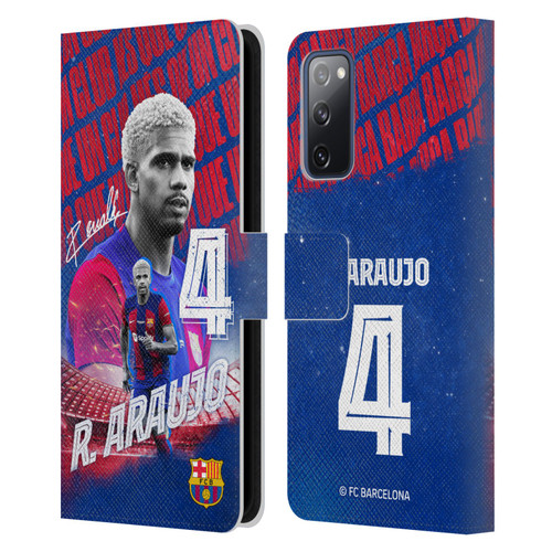 FC Barcelona 2023/24 First Team Ronald Araújo Leather Book Wallet Case Cover For Samsung Galaxy S20 FE / 5G