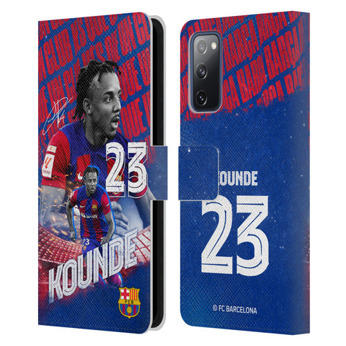 FC Barcelona 2023/24 First Team Jules Koundé Leather Book Wallet Case Cover For Samsung Galaxy S20 FE / 5G