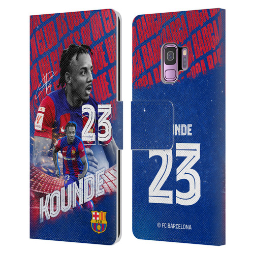 FC Barcelona 2023/24 First Team Jules Koundé Leather Book Wallet Case Cover For Samsung Galaxy S9