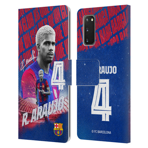 FC Barcelona 2023/24 First Team Ronald Araújo Leather Book Wallet Case Cover For Samsung Galaxy S20 / S20 5G