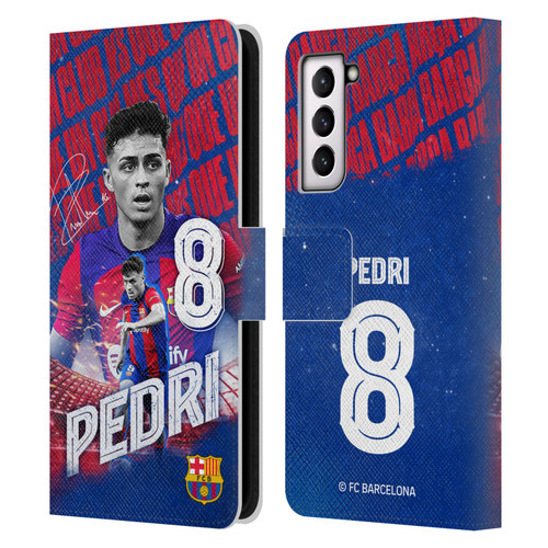 FC Barcelona 2023/24 First Team Pedri Leather Book Wallet Case Cover For Samsung Galaxy S21 5G