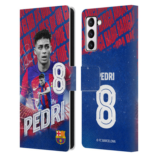 FC Barcelona 2023/24 First Team Pedri Leather Book Wallet Case Cover For Samsung Galaxy S21+ 5G