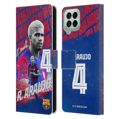 FC Barcelona 2023/24 First Team Ronald Araújo Leather Book Wallet Case Cover For Samsung Galaxy M33 (2022)