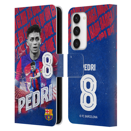 FC Barcelona 2023/24 First Team Pedri Leather Book Wallet Case Cover For Samsung Galaxy S23 5G