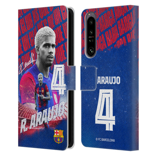 FC Barcelona 2023/24 First Team Ronald Araújo Leather Book Wallet Case Cover For Sony Xperia 1 IV