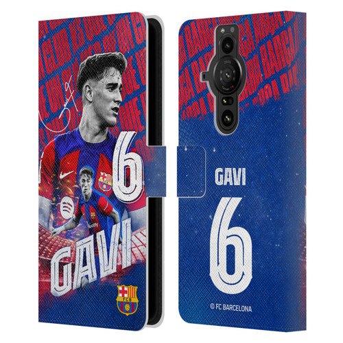 FC Barcelona 2023/24 First Team Gavi Leather Book Wallet Case Cover For Sony Xperia Pro-I