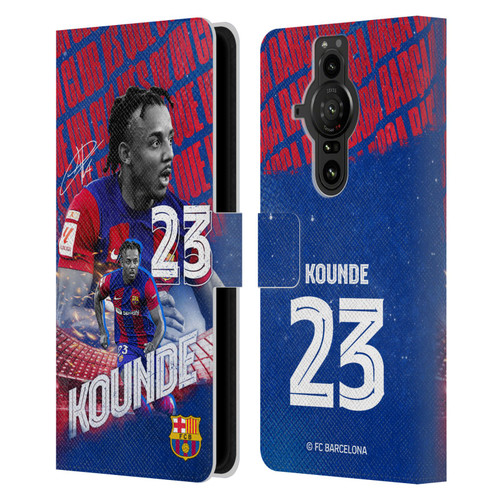 FC Barcelona 2023/24 First Team Jules Koundé Leather Book Wallet Case Cover For Sony Xperia Pro-I