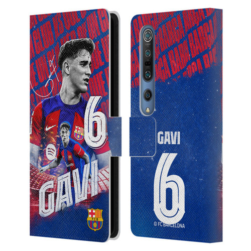 FC Barcelona 2023/24 First Team Gavi Leather Book Wallet Case Cover For Xiaomi Mi 10 5G / Mi 10 Pro 5G