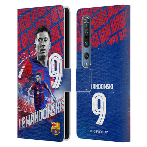 FC Barcelona 2023/24 First Team Robert Lewandowski Leather Book Wallet Case Cover For Xiaomi Mi 10 5G / Mi 10 Pro 5G