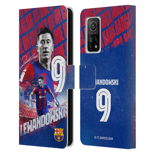 FC Barcelona 2023/24 First Team Robert Lewandowski Leather Book Wallet Case Cover For Xiaomi Mi 10T 5G