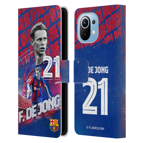 FC Barcelona 2023/24 First Team Frenkie de Jong Leather Book Wallet Case Cover For Xiaomi Mi 11