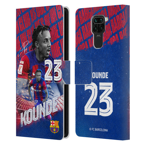 FC Barcelona 2023/24 First Team Jules Koundé Leather Book Wallet Case Cover For Xiaomi Redmi Note 9 / Redmi 10X 4G